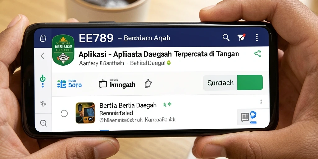 Tampilan antarmuka aplikasi EE789 yang memudahkan akses berita daerah.
