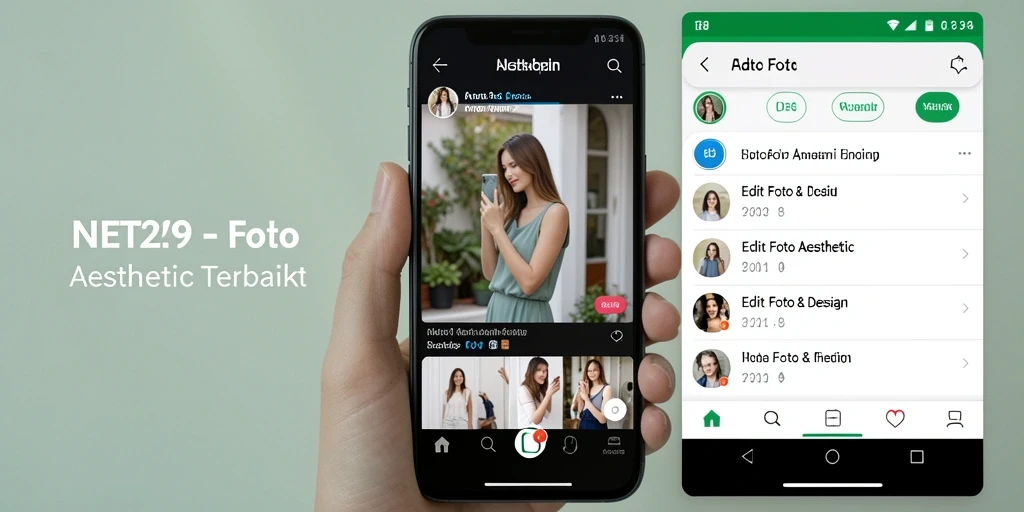 Tampilan utama NET29 menampilkan alat editing foto aesthetic yang menarik.