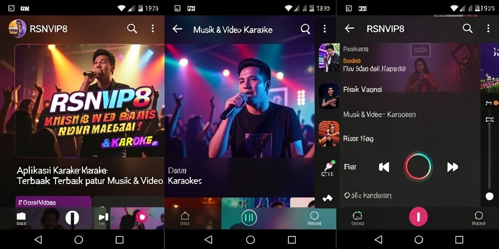 Tampilan antarmuka RSNVIP8 dengan berbagai fitur Karaoke.