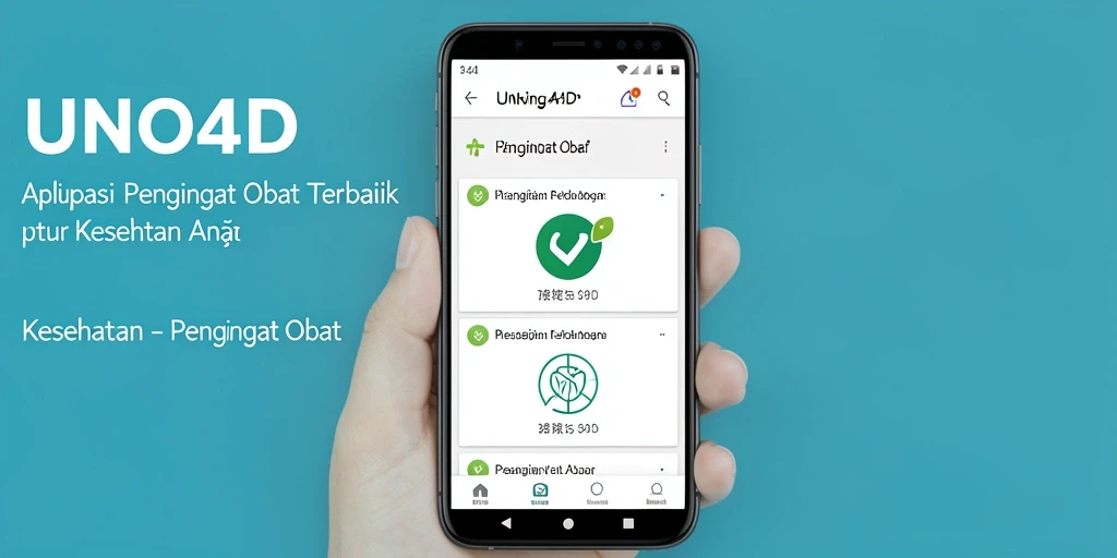Antarmuka aplikasi UNO4D yang sederhana dan mudah digunakan untuk pengingat obat.