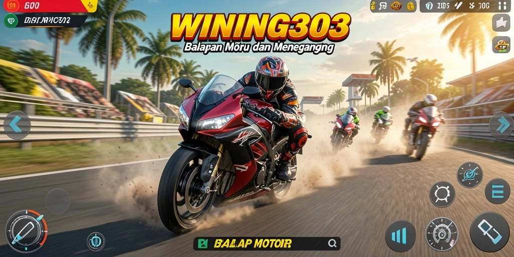 Antarmuka balapan motor yang dinamis dan menegangkan dalam WINNING303.
